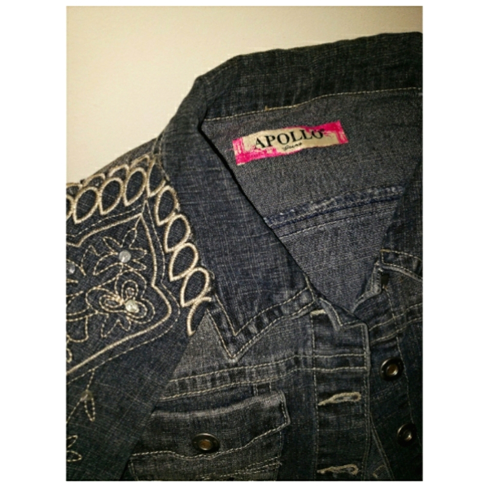 Sequin Cropped Denim Jacket